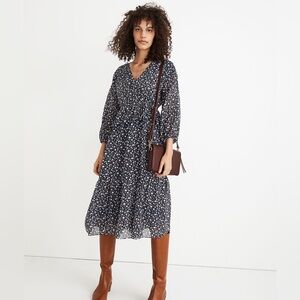 Madewell Midi Dress Harvest Vine Print, size XL NWT